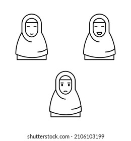 Vector de emoticonos musulmanes, icono de vector musulmán