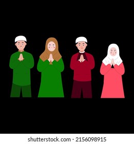 Muslim Family Character Art Religius