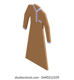 Muslim fashion icon isometric vector. Arab girl. Modern islam