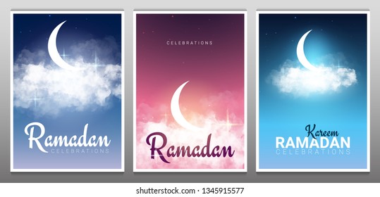 Muslim feast of the holy month of Ramadan Kareem. Vector illustration