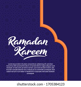 Muslim Feast of The Holy Month of Ramadan Kareem Greeting Card Template
