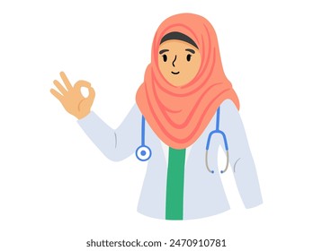 Muslim Female Doctor Wearing Hijab