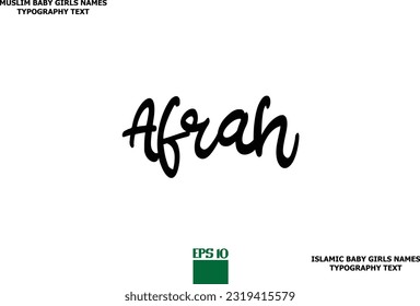 Muslim Female Name Afrah Typescript Design