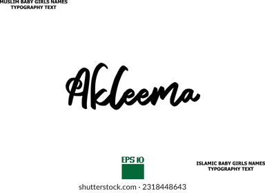Muslim Female Name Akleema Typescript Design