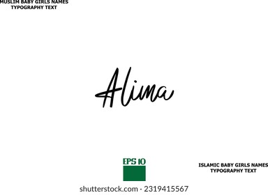 Muslim Female Name Alima Typescript Design