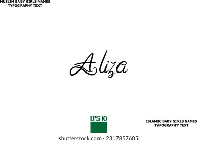 Muslim Female Name Aliza Typescript Design