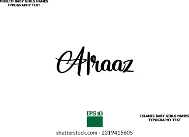 Muslim Female Name Alraaz Typescript Design