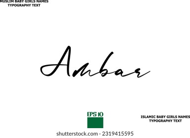 Muslim Female Name Ambar Typescript Design