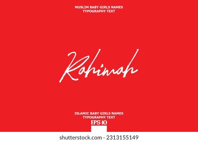 Muslim Female Name Rahimah Typescript Design
