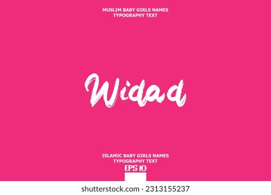 Muslim Female Name Typescript Design Widad