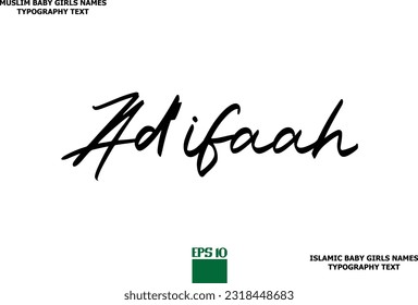 Muslim Female Name Typescript Design Ad’ifaah