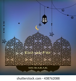 Muslim festival eid-al- adha. Eid Mubarak illustration. Vector holiday illustration Eid-Al-Fitr, ornament