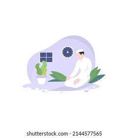 Muslim flat design ramadan prayer illustration