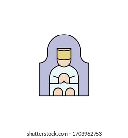 Icono musulmán de línea plana y delgada