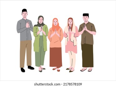 Muslim friends are doing Ramadan gestures. Wishing you a happy Eid .