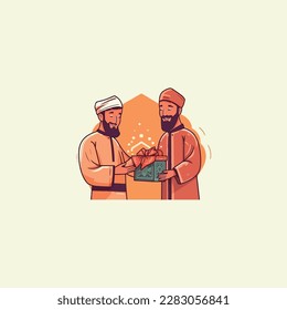 muslim gift giving vector logo