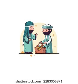 muslim gift giving vector logo