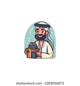 muslim gift giving vector logo