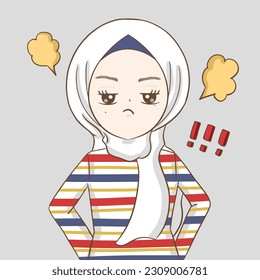 muslim girl is angry , hijab girl is angry , angry girl