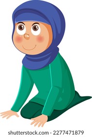 Muslim Girl Cartoon Character illustration