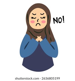 Muslim Girl Cartoon Saying No
