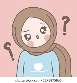 muslim girl is confused , hijab girl get confused 