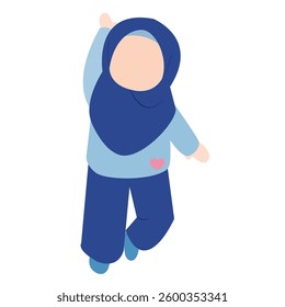 Muslim Girl Doing Exercise Pose