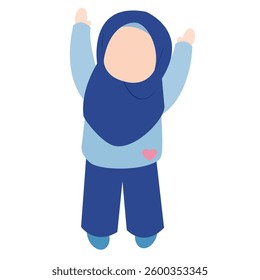 Muslim Girl Doing Exercise Pose