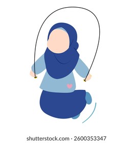 Muslim Girl Doing Exercise Pose