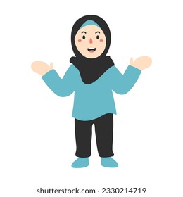 muslim girl giving high five to each other