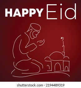 Muslim girl shoat pray movement vector image on Vector Stock with Red shade background
