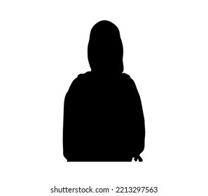 Muslim girl silhouette vector photo on white background