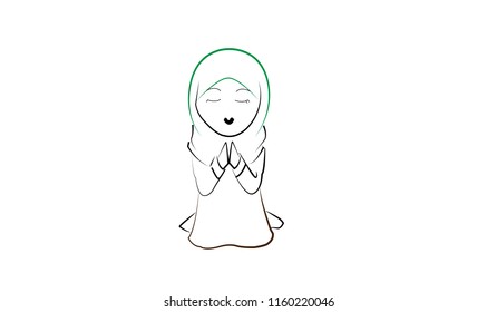 muslim girl vector