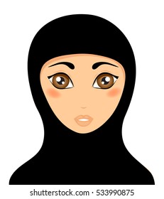 Muslim girl. Vector icon.