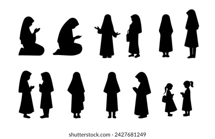 Muslim Girls Vector Design, Icon Set