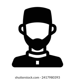 Muslim Glyph Icon - Single Icon, Vector
