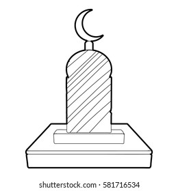 Muslim grave icon. Outline illustration of muslim grave vector icon for web