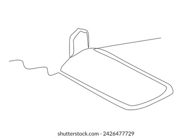Muslim graves with tombstones. Burial one-line drawing
