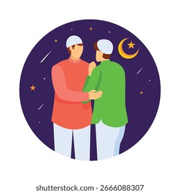 Muçulmano Greetings Vetor Ilustração Que pode facilmente editar ou modificar

