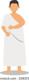 Muslim Hajj Pilgrims at Mecca Illustration. Flat Vector Character.