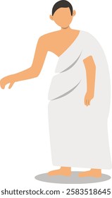 Muslim Hajj Pilgrims at Mecca Illustration. Flat Vector Character.