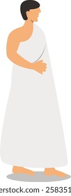 Muslim Hajj Pilgrims at Mecca Illustration. Flat Vector Character.