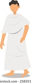 Muslim Hajj Pilgrims at Mecca Illustration. Flat Vector Character.