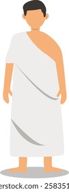 Muslim Hajj Pilgrims at Mecca Illustration. Flat Vector Character.