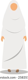 Muslim Hajj Pilgrims at Mecca Illustration. Flat Vector Character.