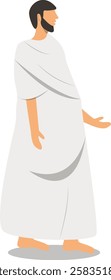 Muslim Hajj Pilgrims at Mecca Illustration. Flat Vector Character.