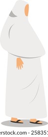 Muslim Hajj Pilgrims at Mecca Illustration. Flat Vector Character.