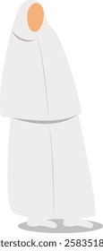 Muslim Hajj Pilgrims at Mecca Illustration. Flat Vector Character.