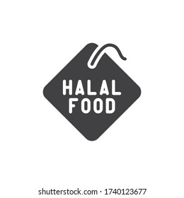 Muslim halal sticker vector icon. filled flat sign for mobile concept and web design. Halal food certified label glyph icon. Symbol, logo illustration. Vector graphics