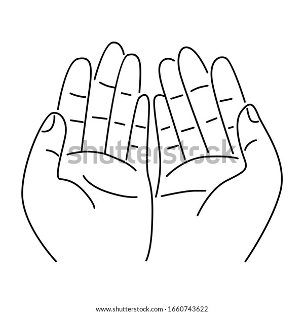 Muslim Hand Praying Isolated On White Stock Vector (Royalty Free ...